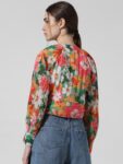 ONLY Floral Printed Long Sleeves Crop Top