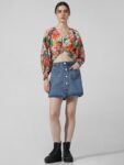 ONLY Floral Printed Long Sleeves Crop Top