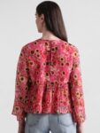 ONLY Floral Printed Pleated A-Line Top