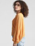 ONLY Mandarin Collar Batwing Sleeve Shirt Style Top