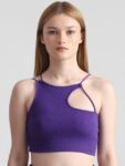 ONLY One Shoulder Cotton Cropped Fitted Top