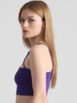 ONLY One Shoulder Cotton Cropped Fitted Top