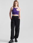 ONLY One Shoulder Cotton Cropped Fitted Top