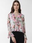 ONLY ONLPROMISE LS Floral Printed Bell Sleeve Top