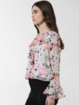 ONLY ONLPROMISE LS Floral Printed Bell Sleeve Top