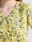 ONLY Onltina LS Floral Printed Puff Sleeves Gathered V-Neck Peplum Top