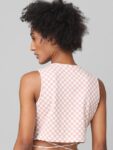 ONLY Pink Women Checked Crop Top