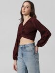 ONLY Puff Sleeves Twisted Crop Top