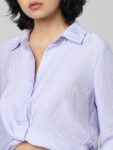 ONLY Purple Striped Shirt Style Top