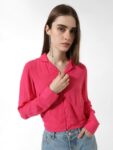 ONLY Shirt Collar Long Cuffed Sleeves Crop Top