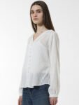 ONLY Striped Sheer Pure Cotton Shirt Style Top