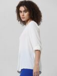 ONLY V-Neck Roll-Up Sleeves Casual Top