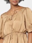 ONLY Women Beige Cinched Waist Top