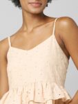 ONLY Women Beige Shoulder Straps Schiffli Top