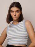 ONLY Women Horizontal Striped Round Neck Top