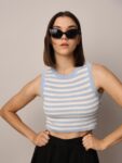 ONLY Women Horizontal Striped Round Neck Top