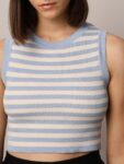 ONLY Women Horizontal Striped Round Neck Top