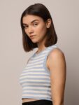 ONLY Women Horizontal Striped Round Neck Top