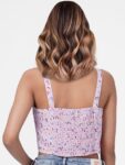 ONLY Women Pink Geometric Print Crop Top