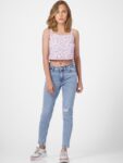 ONLY Women Pink Geometric Print Crop Top