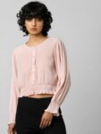 ONLY Women Pink Smocked Crop Top