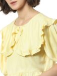 ONLY Yellow Bishop Sleeves Cape Top