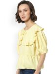 ONLY Yellow Bishop Sleeves Cape Top