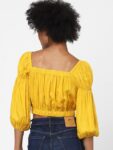 ONLY Yellow Blouson Crop Top