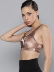 Puma Mauve Printed Dri-Fit Lightly Padded Sustainable Bra 52030646-Dusty Plum-Rose Quartz AOP