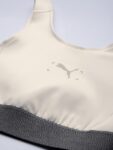 Puma Women Cream-Coloured & Grey Graphic Printed Lightly Padded Bra