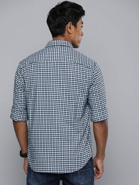 LEVI'S Men Checkered Casual Blue Shirt