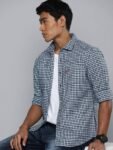 LEVI'S Men Checkered Casual Blue Shirt