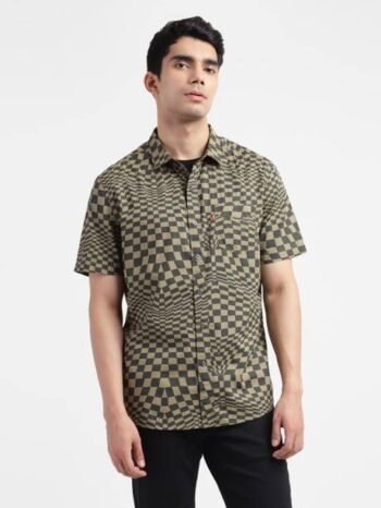 LEVI'S Men Checkered Casual Green Shirt