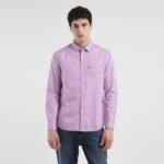 LEVI'S Men Solid Casual Purple Shirt
