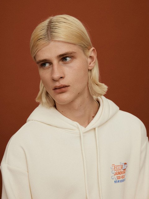 H&M Men Loose Fit Printed Hoodie