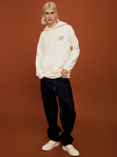 H&M Men Loose Fit Printed Hoodie