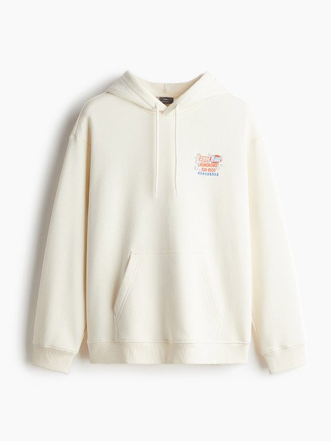H&M Men Loose Fit Printed Hoodie