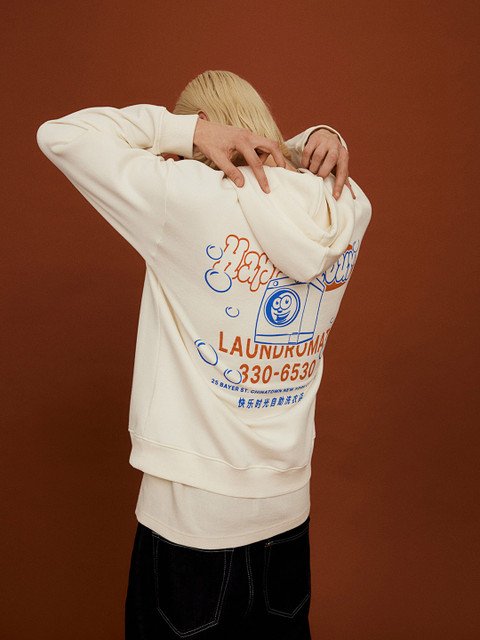 H&M Men Loose Fit Printed Hoodie