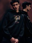 H&M Men Oversized Fit Printed Hoodie Sweatshirt