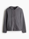 H&M Men Regular Fit Hoodie Pure Cotton Front-Open Sweatshirts