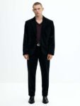 H&M Regular Fit Velvet Suit Trousers